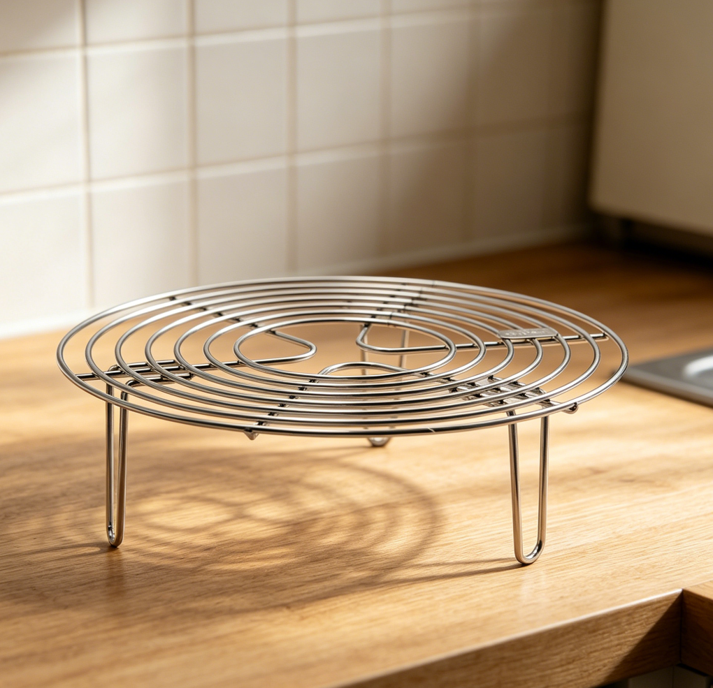Stainless Steel Round Steamer and Cooling Rack, Pot Trivet and Air Fryer Rack for Baking and Canning - Image 2
