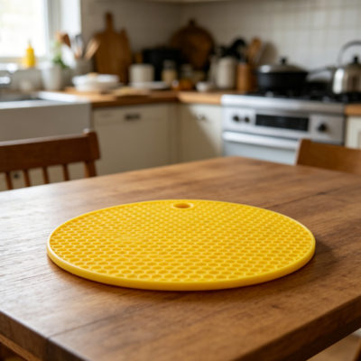 6-Pack Silicone Trivet Mats, Non-Slip, Washable, Heat Resistant, for Pots and Pans, Yellow