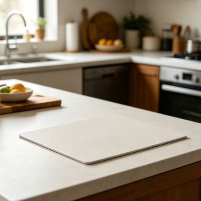 Large Non-Slip Silicone Counter Mat, Heat Resistant, for Kitchen and Desk, Beige